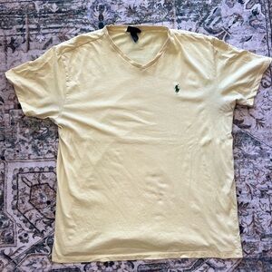 Ralph Lauren Light Yellow V-Neck Tee- L